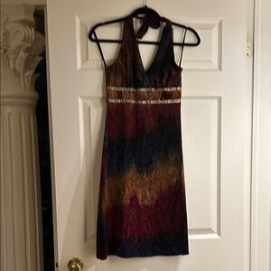 Chic Backless Multicolor Halter Dress